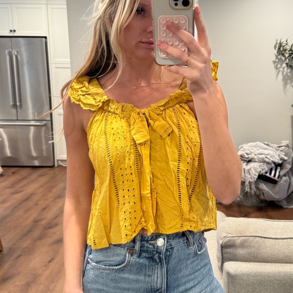 Zara Eyelet Shirt XS